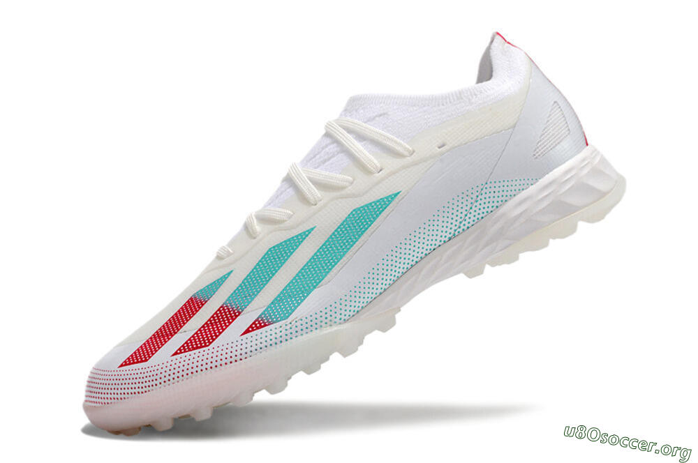 Adidas X Crazyfast.1 TF Football Shoes - White/Red/Jade 5