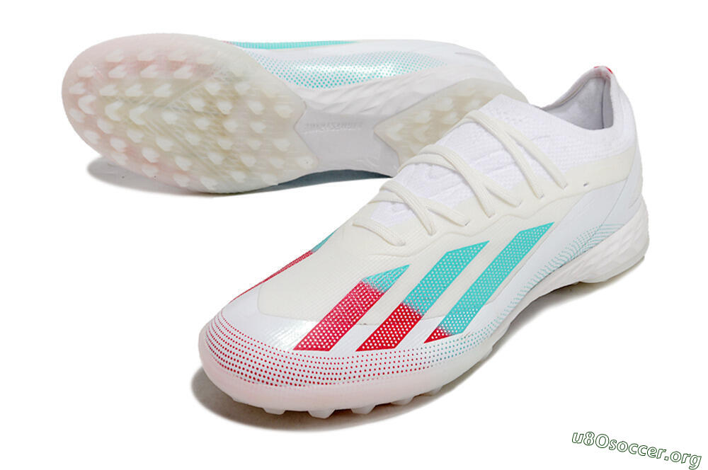 Adidas X Crazyfast.1 TF Football Shoes - White/Red/Jade 0