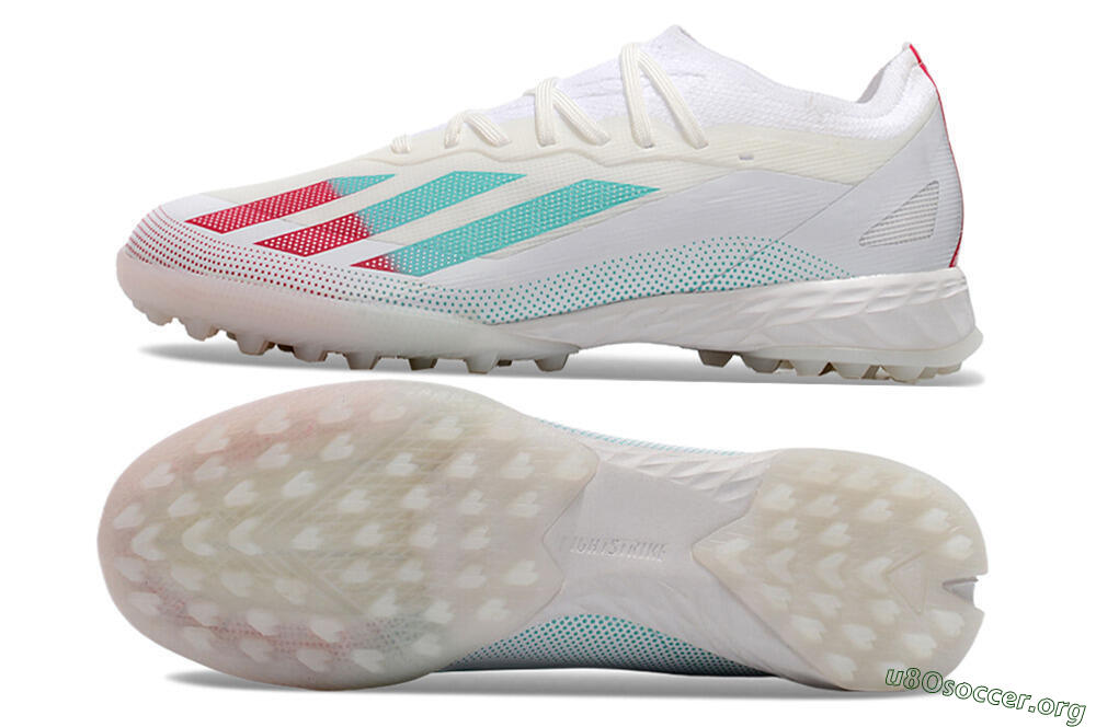 Adidas X Crazyfast.1 TF Football Shoes - White/Red/Jade 1