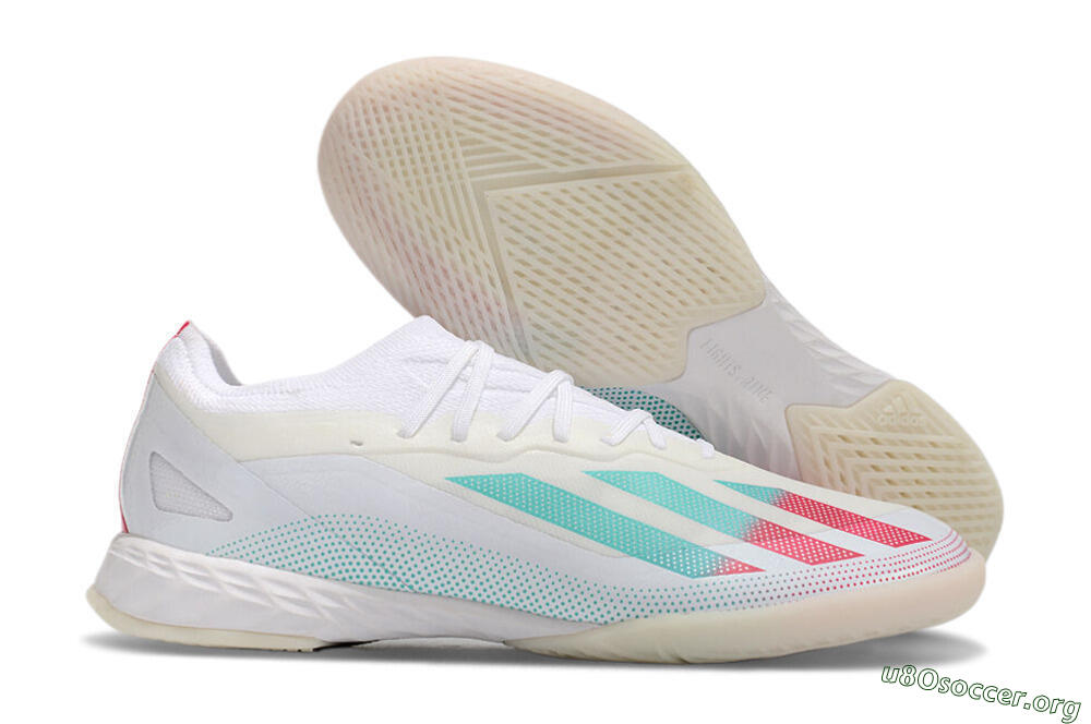 Adidas X Crazyfast.1 IC Football Shoes - White/Red/Jade 2