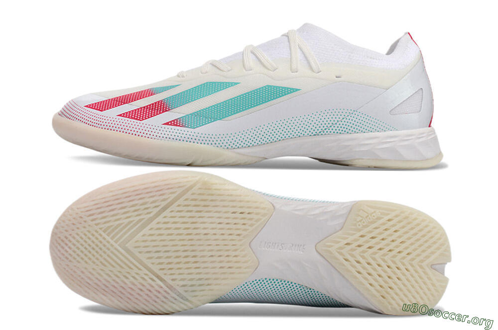 Adidas X Crazyfast.1 IC Football Shoes - White/Red/Jade 1
