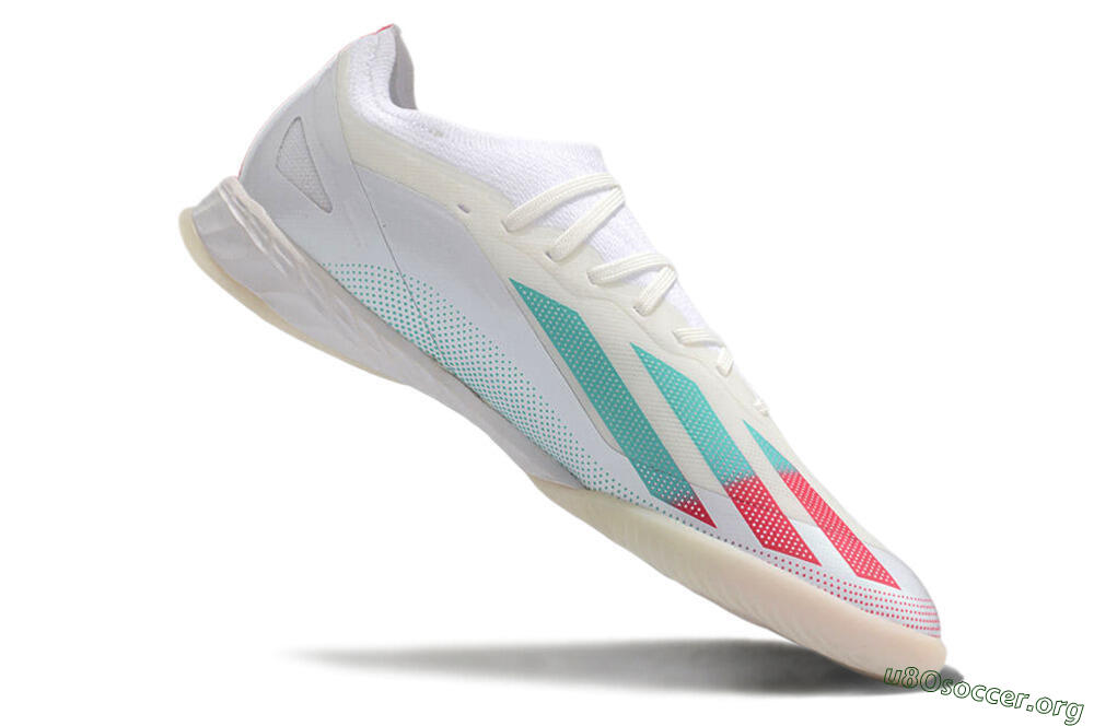 Adidas X Crazyfast.1 IC Football Shoes - White/Red/Jade 4