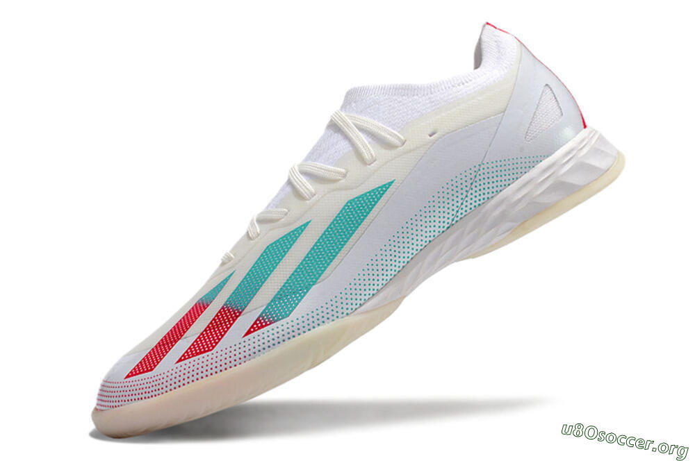 Adidas X Crazyfast.1 IC Football Shoes - White/Red/Jade 5