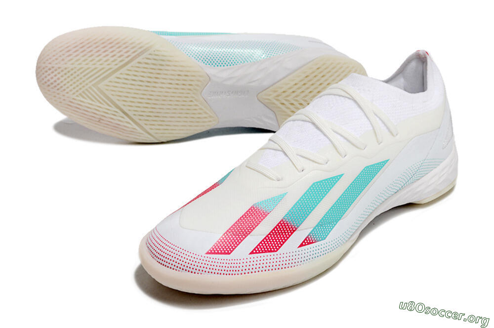 Adidas X Crazyfast.1 IC Football Shoes - White/Red/Jade 0