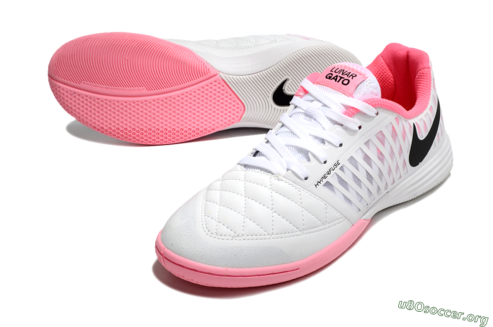 Nike Lunar Gato 2 IC Football Shoes - White/Pink/Black 0