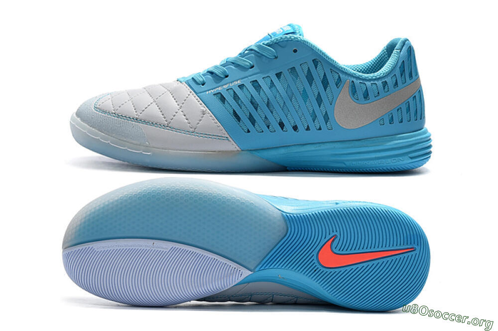 Nike Lunar Gato 2 IC Football Shoes - White/Blue/Silver 1