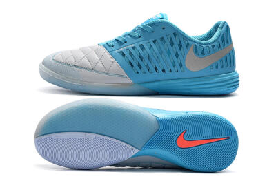 Nike Lunar Gato 2 IC Football Shoes - White/Blue/Silver