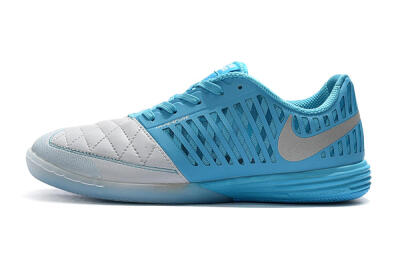 Nike Lunar Gato 2 IC Football Shoes - White/Blue/Silver