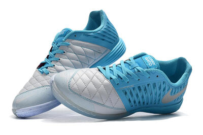 Nike Lunar Gato 2 IC Football Shoes - White/Blue/Silver