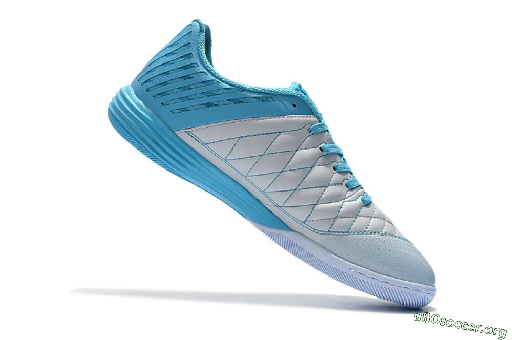Nike Lunar Gato 2 IC Football Shoes - White/Blue/Silver 5