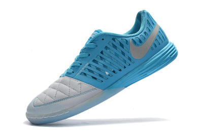 Nike Lunar Gato 2 IC Football Shoes - White/Blue/Silver