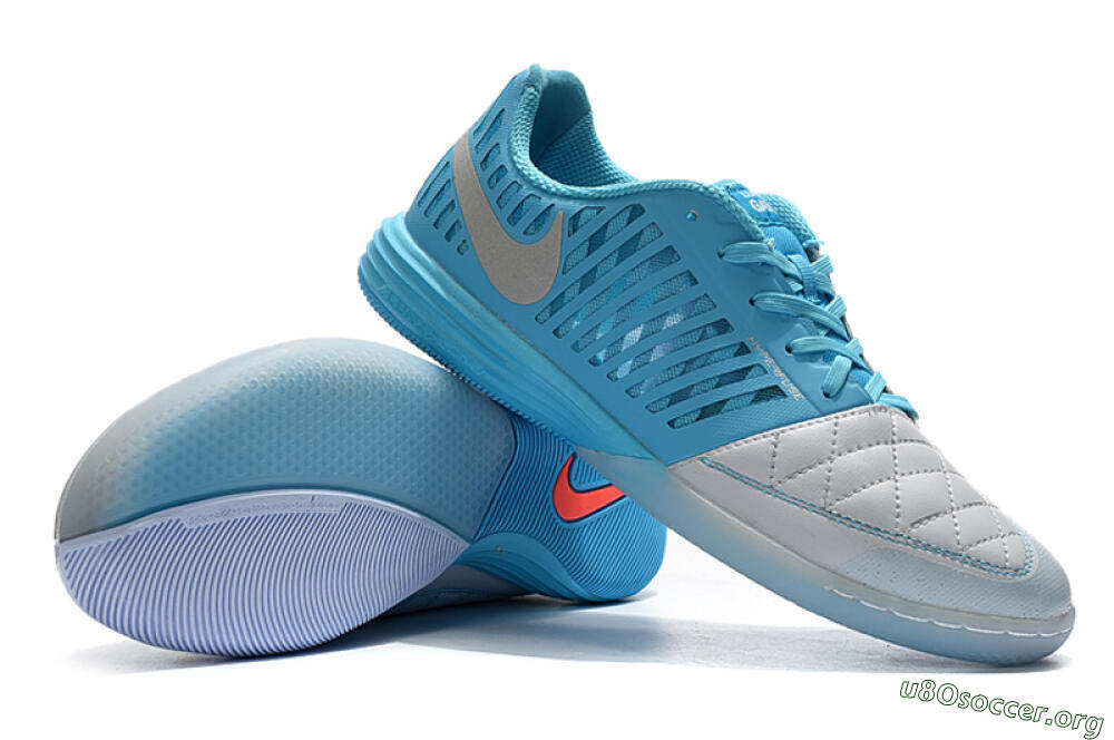 Nike Lunar Gato 2 IC Football Shoes - White/Blue/Silver 0