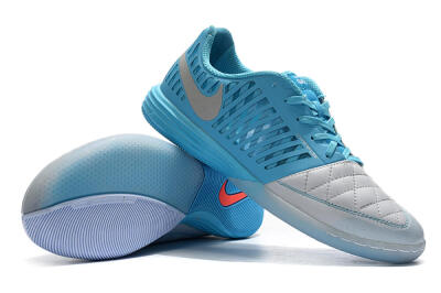 Nike Lunar Gato 2 IC Football Shoes - White/Blue/Silver