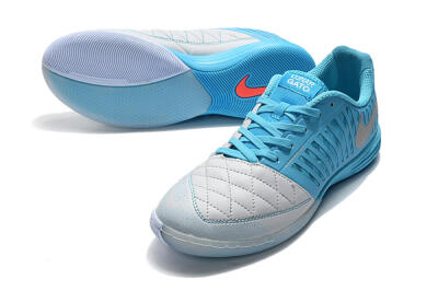 Nike Lunar Gato 2 IC Football Shoes - White/Blue/Silver