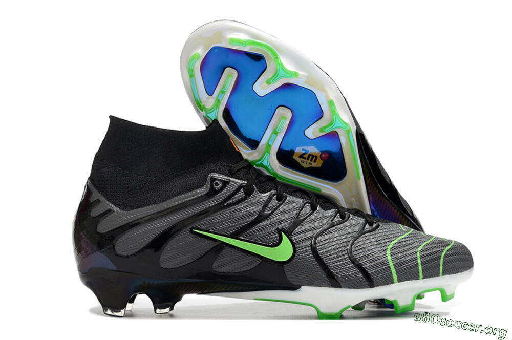 Nike Air Zoom Mercurial Superfly 9 Elite FG Football Boots - Silver/Black/Green 2