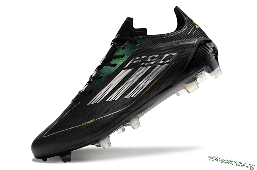Adidas F50 Adizero FG Football Boots - Black/Gold/Silver 4