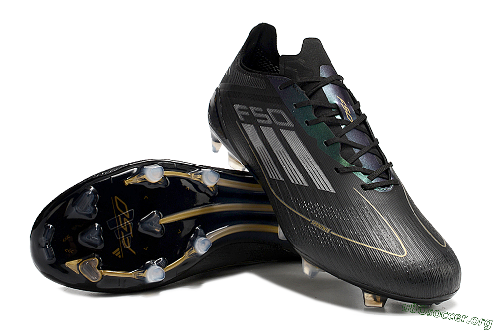 Adidas F50 Adizero FG Football Boots - Black/Gold/Silver 3