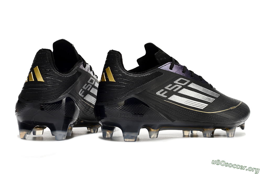 Adidas F50 Adizero FG Football Boots - Black/Gold/Silver 5
