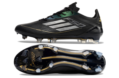 Adidas F50 Adizero FG Football Boots - Black/Gold/Silver