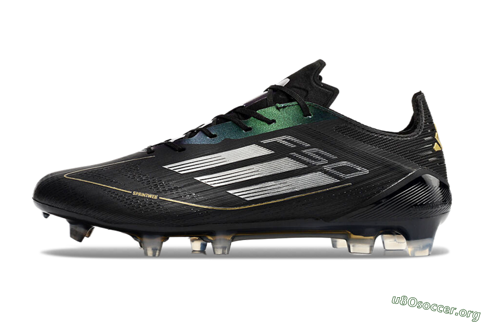 Adidas F50 Adizero FG Football Boots - Black/Gold/Silver 2
