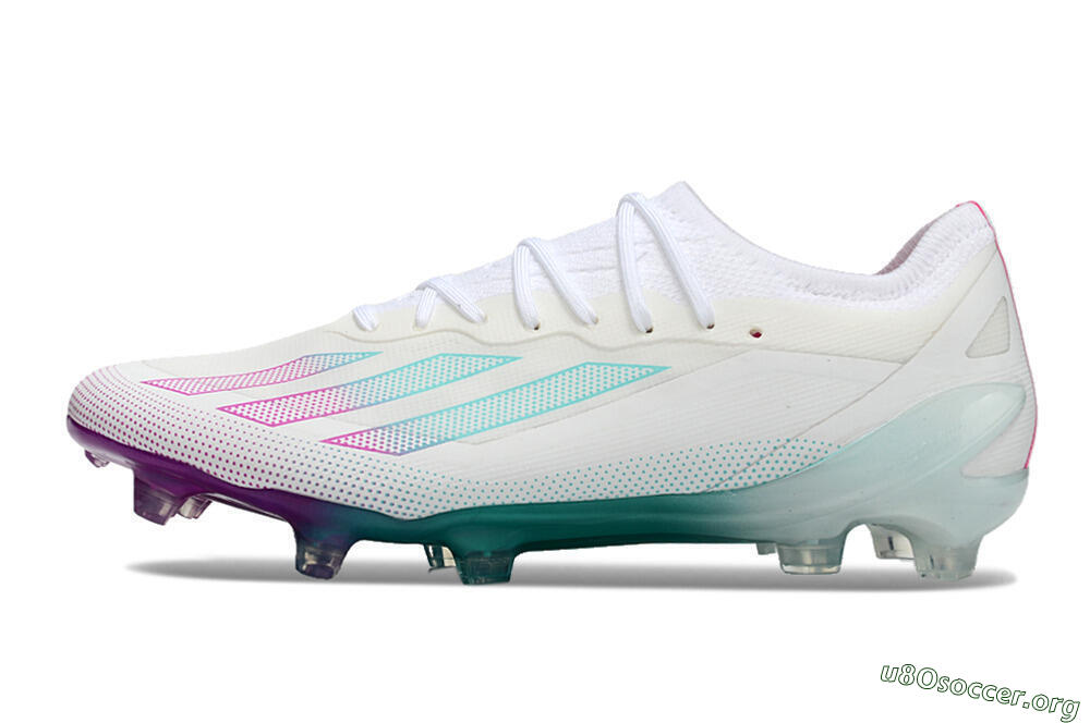 Adidas X23 crazyfast.1 Messi FG Football Boots - White/Pink/Green 3