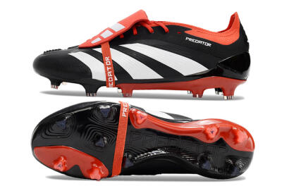 Adidas Predator Elite Foldover Tongue FG Football Boots - Black/White/Red