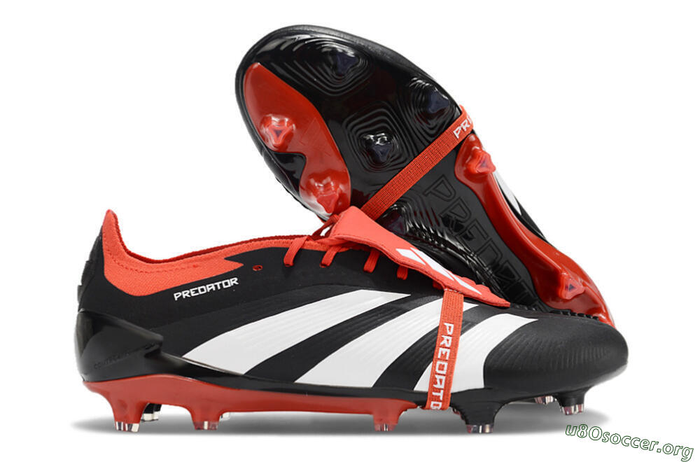 Adidas Predator Elite Foldover Tongue FG Football Boots - Black/White/Red 2