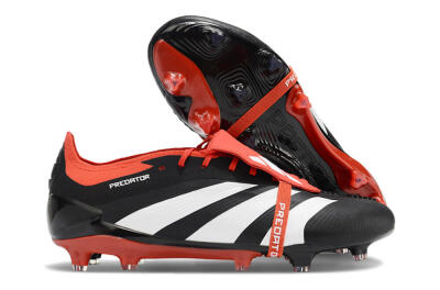 Adidas Predator Elite Foldover Tongue FG Football Boots - Black/White/Red