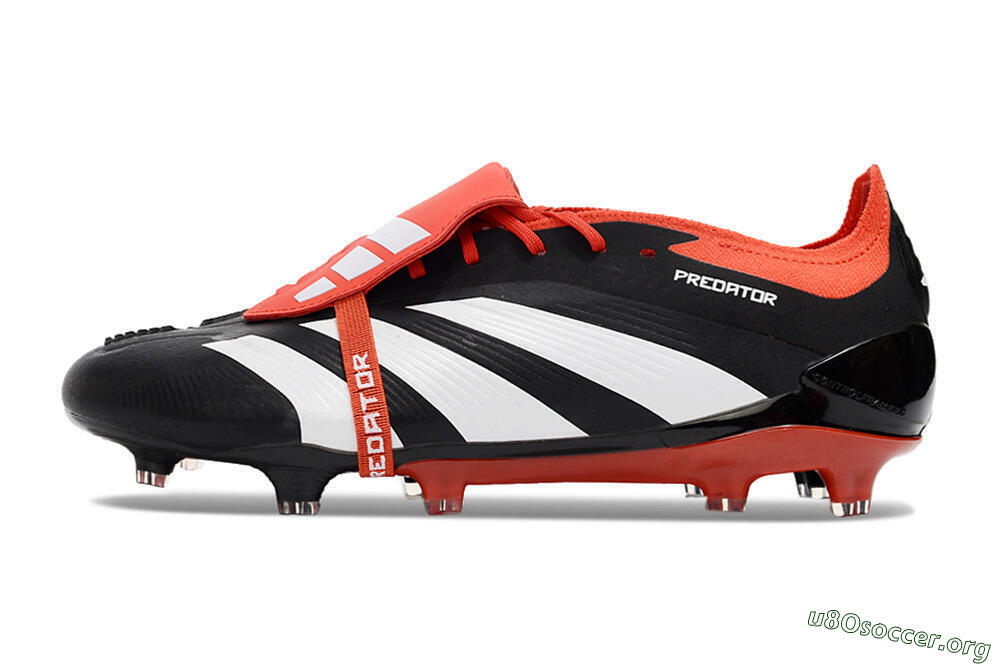 Adidas Predator Elite Foldover Tongue FG Football Boots - Black/White/Red 3