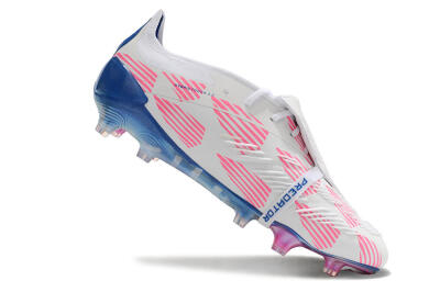 Adidas Predator Elite Foldover Tongue FG Football Boots - White/Pink/Blue