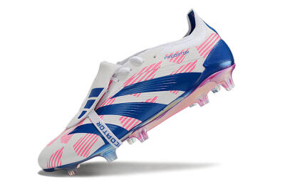 Adidas Predator Elite Foldover Tongue FG Football Boots - White/Pink/Blue
