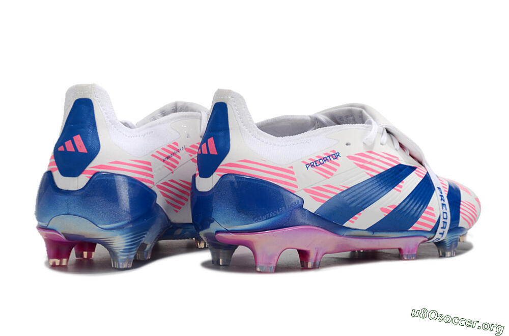 Adidas Predator Elite Foldover Tongue FG Football Boots - White/Pink/Blue 6