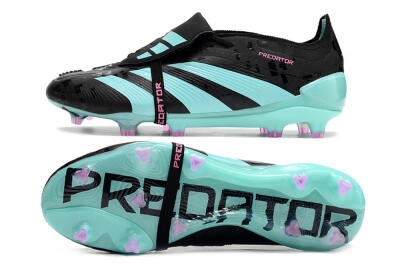 Adidas Predator Elite Foldover Tongue FG Football Boots - Black/Jade/Purple
