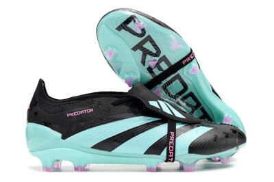 Adidas Predator Elite Foldover Tongue FG Football Boots - Black/Jade/Purple