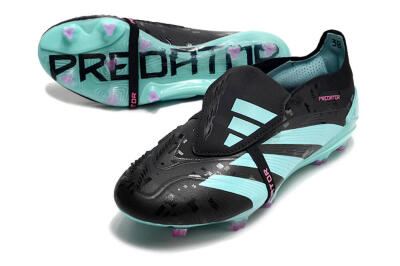 Adidas Predator Elite Foldover Tongue FG Football Boots - Black/Jade/Purple