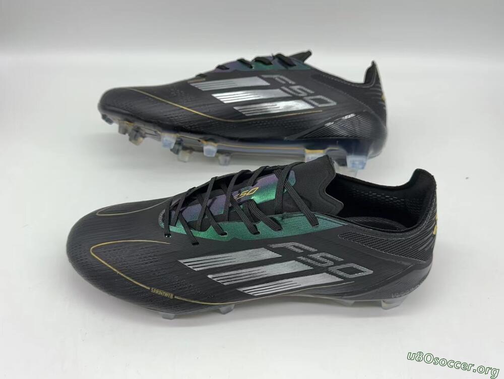 Adidas F50 Adizero FG Football Boots - Black/Gold/Silver