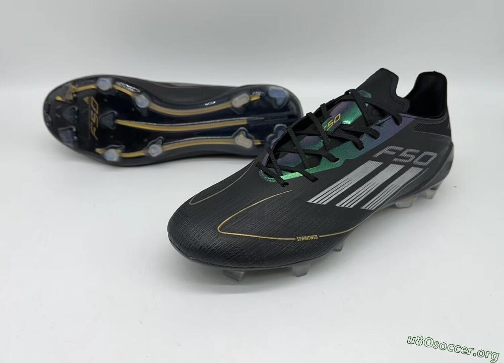 Adidas F50 Adizero FG Football Boots - Black/Gold/Silver