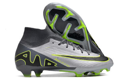 Nike Air Zoom Mercurial Superfly 9 Elite FG Football Boots - Silver/Grey/Green