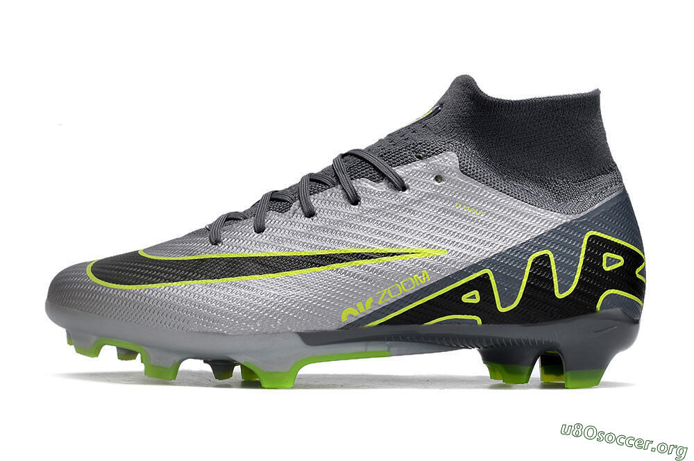 Nike Air Zoom Mercurial Superfly 9 Elite FG Football Boots - Silver/Grey/Green 3