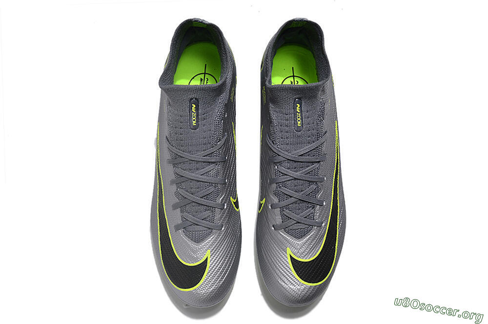 Nike Air Zoom Mercurial Superfly 9 Elite FG Football Boots - Silver/Grey/Green 4