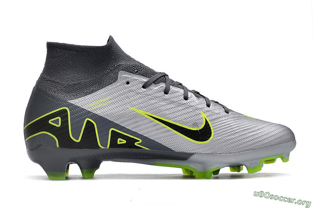 Nike Air Zoom Mercurial Superfly 9 Elite FG Football Boots - Silver/Grey/Green 7