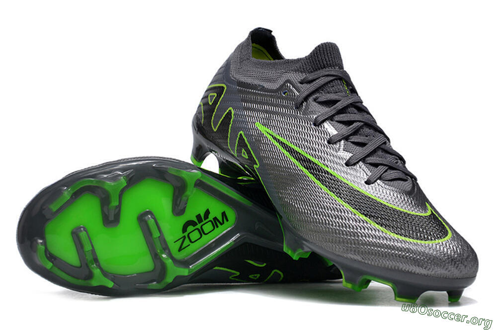 Nike Air Zoom Mercurial Vapor 15 Elite FG Football Boots - Silver/Grey/Green 1