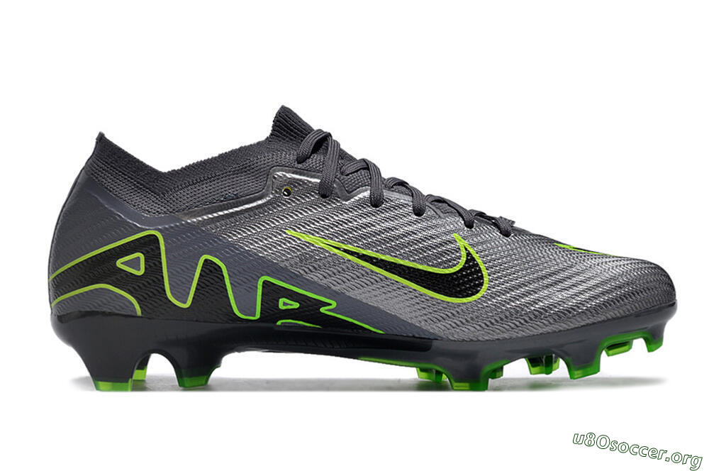Nike Air Zoom Mercurial Vapor 15 Elite FG Football Boots - Silver/Grey/Green 4