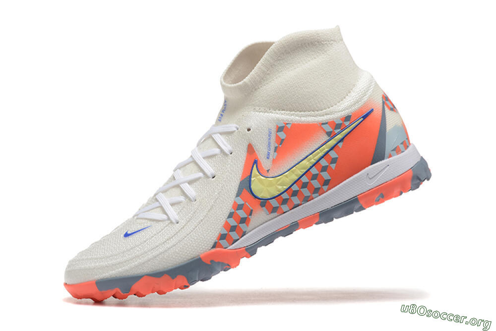 Nike Phantom Luna 2 Elite TF Football Shoes - White/Pink/Yellow 8