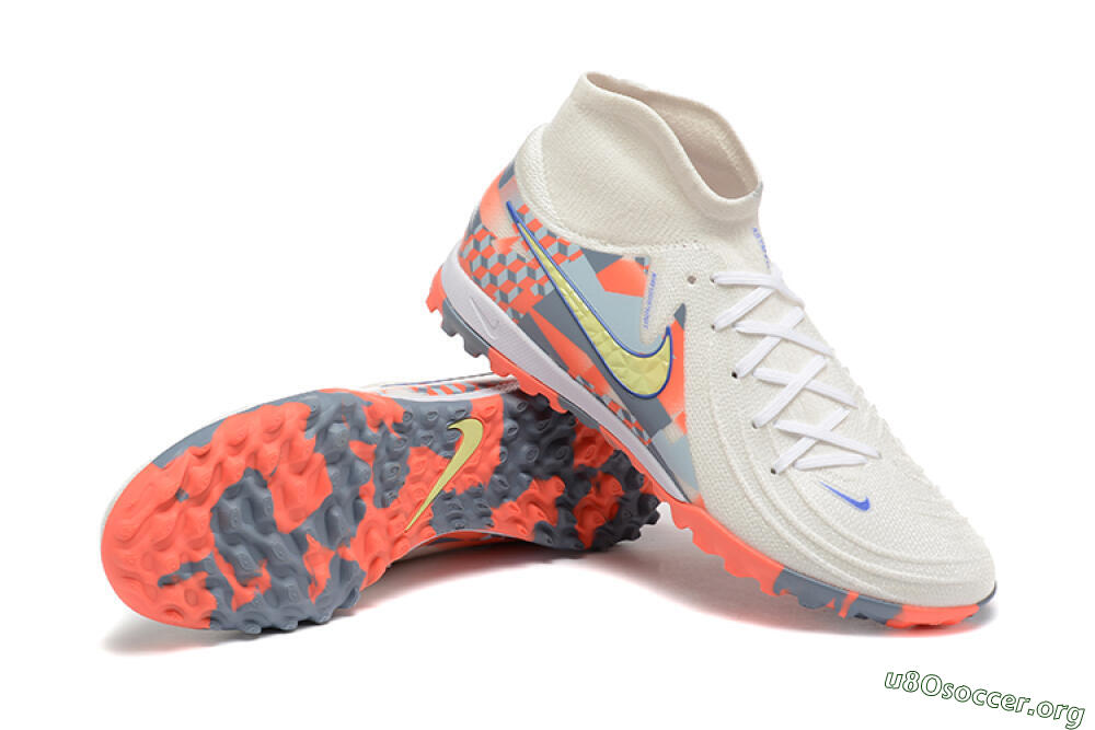 Nike Phantom Luna 2 Elite TF Football Shoes - White/Pink/Yellow 4