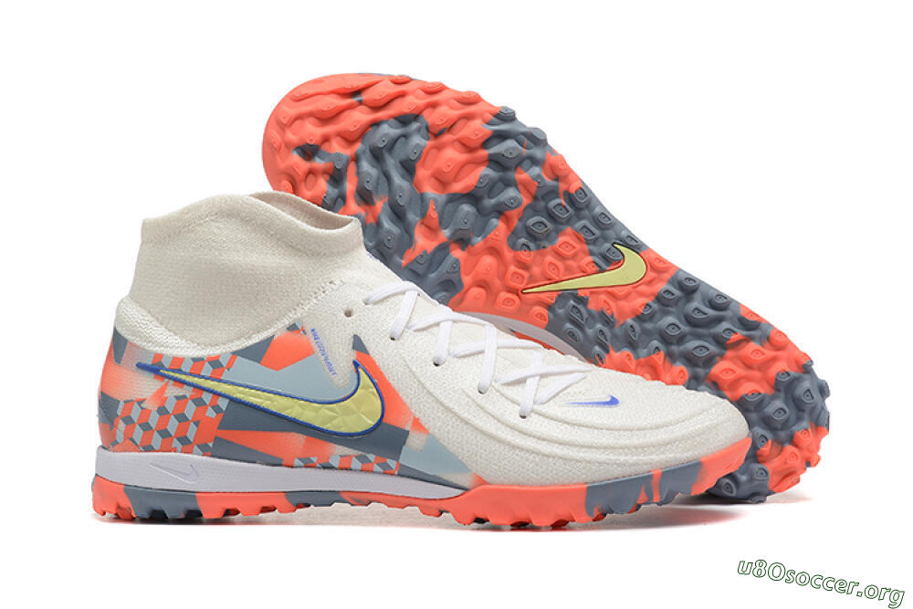 Nike Phantom Luna 2 Elite TF Football Shoes - White/Pink/Yellow 2