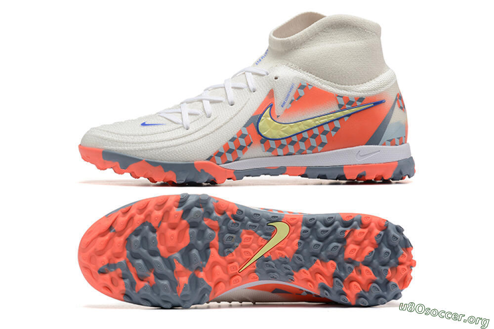 Nike Phantom Luna 2 Elite TF Football Shoes - White/Pink/Yellow 1