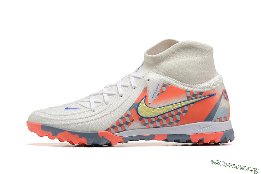 Nike Phantom Luna 2 Elite TF Football Shoes - White/Pink/Yellow 3