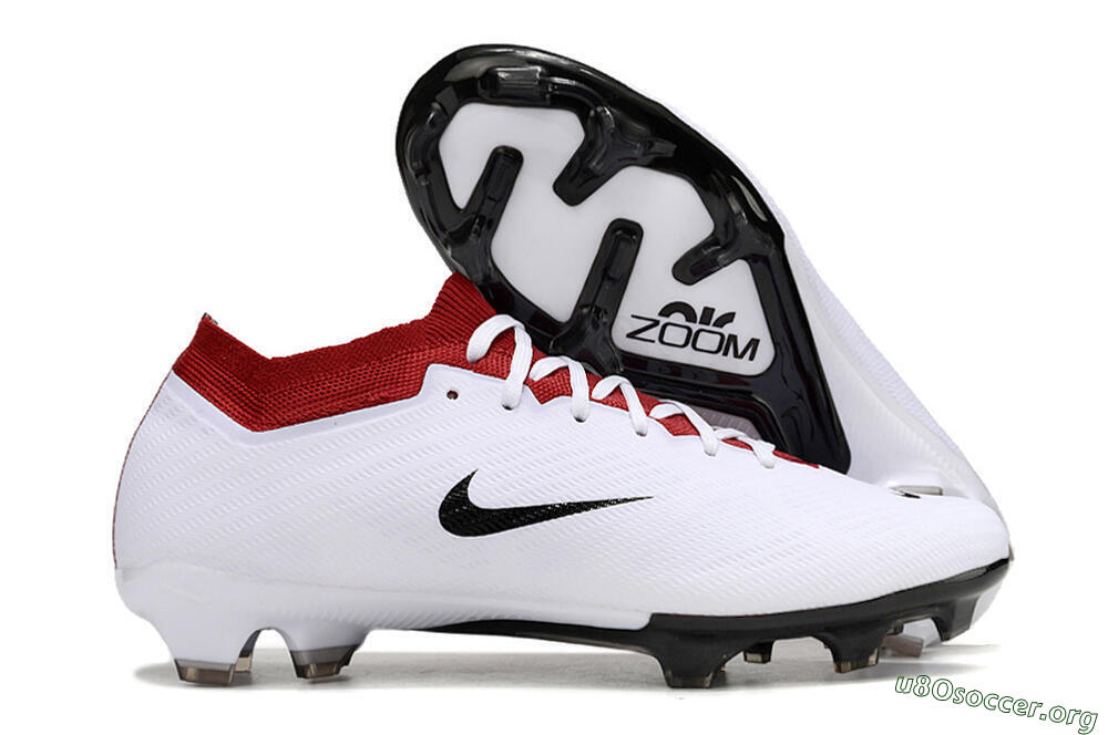 Nike Air Zoom Mercurial Vapor 15 Elite FG Football Boots - White/Black/Red 2