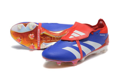 Adidas Predator Elite Foldover Tongue FG Football Boots - Blue/White/Red